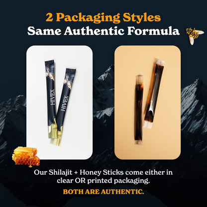 GOLD+ Shilajit Honey Sticks | Himalayan Resin with Honey & Saffron