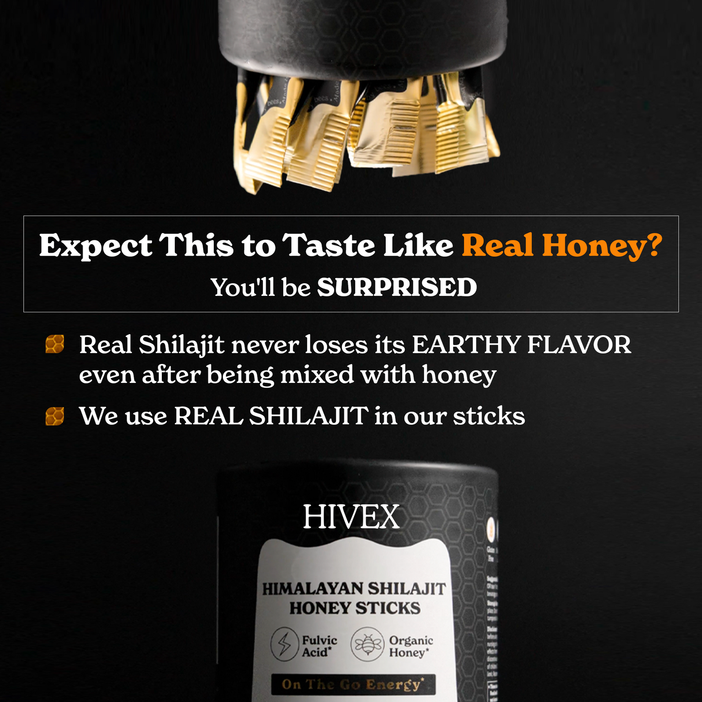 GOLD+ Shilajit Honey Sticks | Himalayan Resin with Honey & Saffron